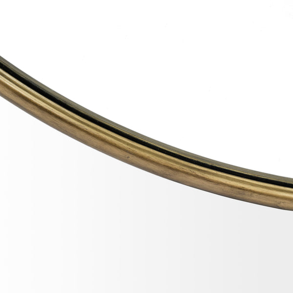 Piper Metal Round Mirror - Antique Gold 47"
