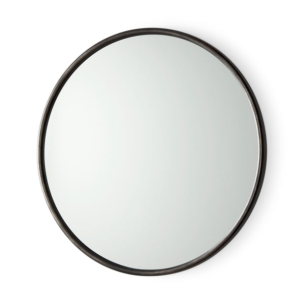 Piper Metal Round Mirror - Black 36"