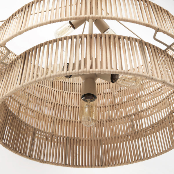 Marimba Natural Cane 6 Tier Chandelier
