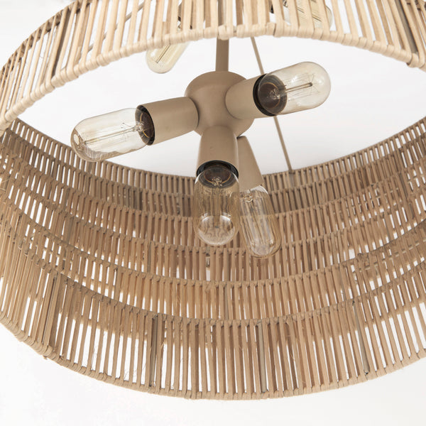 Marimba Natural Cane 6 Tier Chandelier