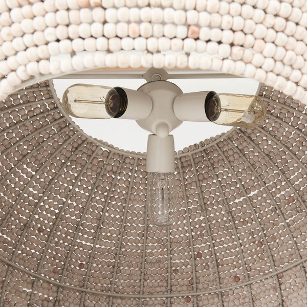 Theta White-Washed Beaded Chandelier