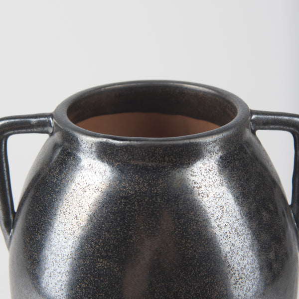Kora Dark Metallic Double Ear Vase