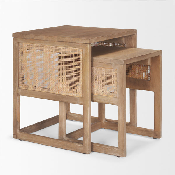 Grier Nesting Tables - Light Brown Wood