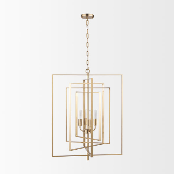 Colleen Antiqued Gold Metal Chandelier