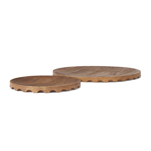 Waverly Scalloped Edged Trays - Set Of Two