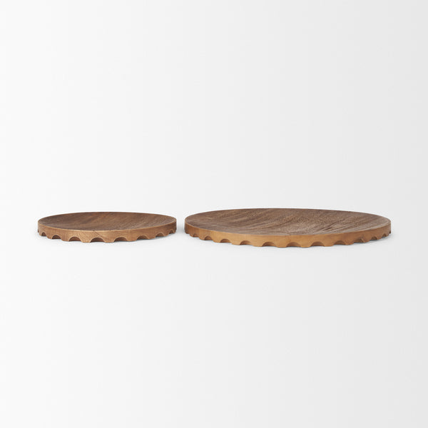 Waverly Scalloped Edged Trays - Set Of Two