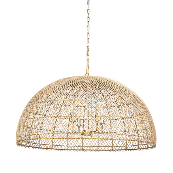 Thad Natural Woven Rattan Dome Chandelier