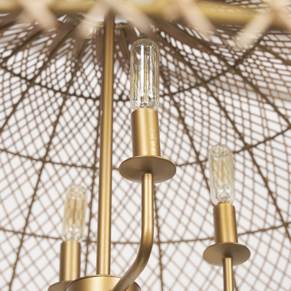 Thad Natural Woven Rattan Dome Chandelier