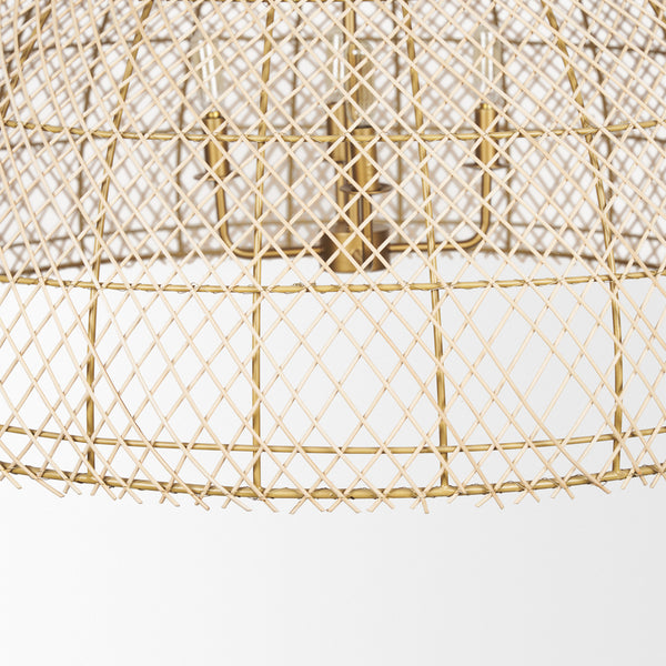 Thad Natural Woven Rattan Dome Chandelier