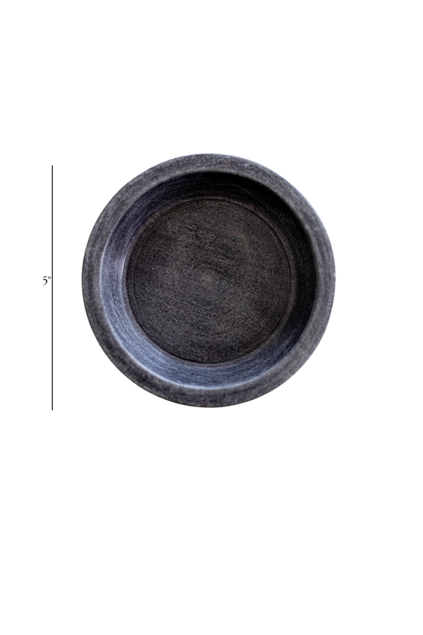 Dark Grey Stone Soap & Dish Brush Holder