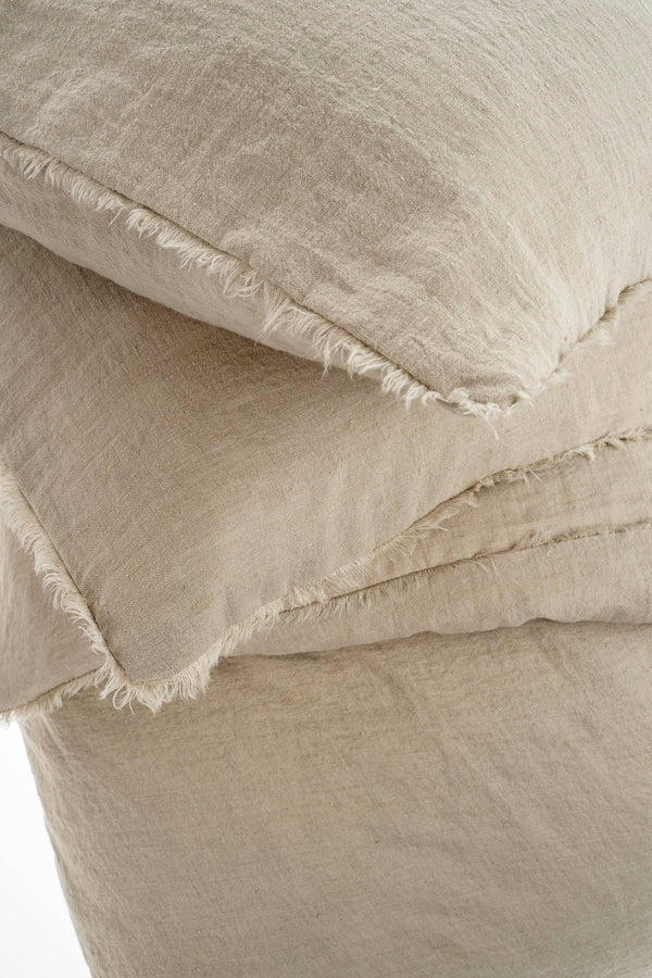 Lina Linen King Duvet Set - Driftwood