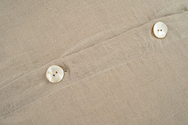 Lina Linen King Duvet Set - Driftwood