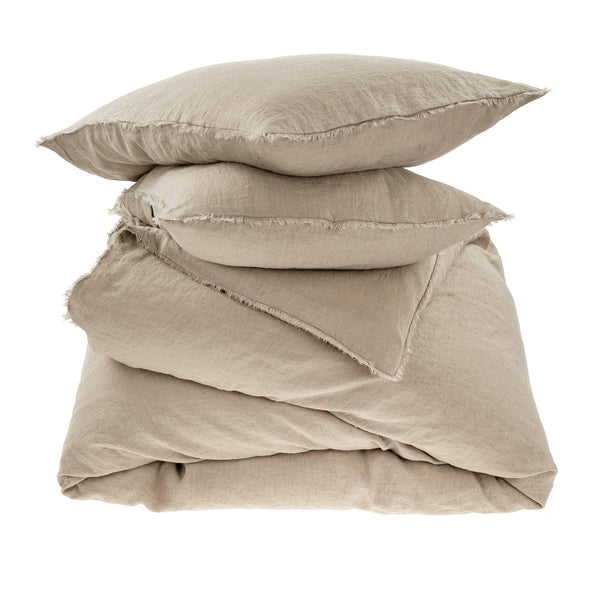 Lina Linen King Duvet Set - Driftwood