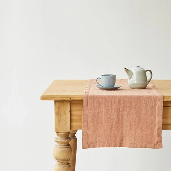 Linen Table Runner - Cafe Creme