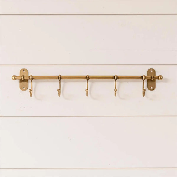 Antiqued Brass Metal Wall Hooks