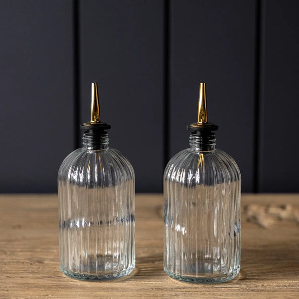 Scallop Olive Oil & Vinegar Glass Bottle