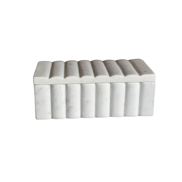 Fluted White Marble Box