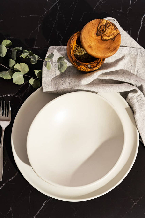 Stoneware Pasta Plate - Matte White