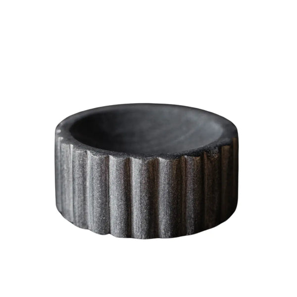 Fluted Soap Dish - Black Marble