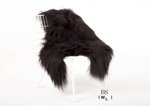 Black Icelandic Sheepskin Throw Rug