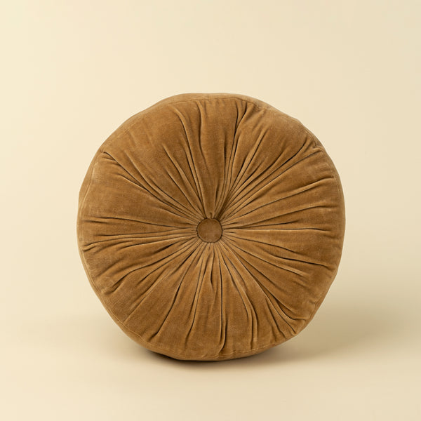 Velvet Tuft Round Cushion - Gold