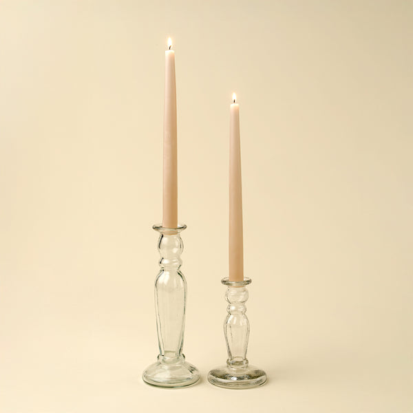 Clear Vero Glass Candlestick