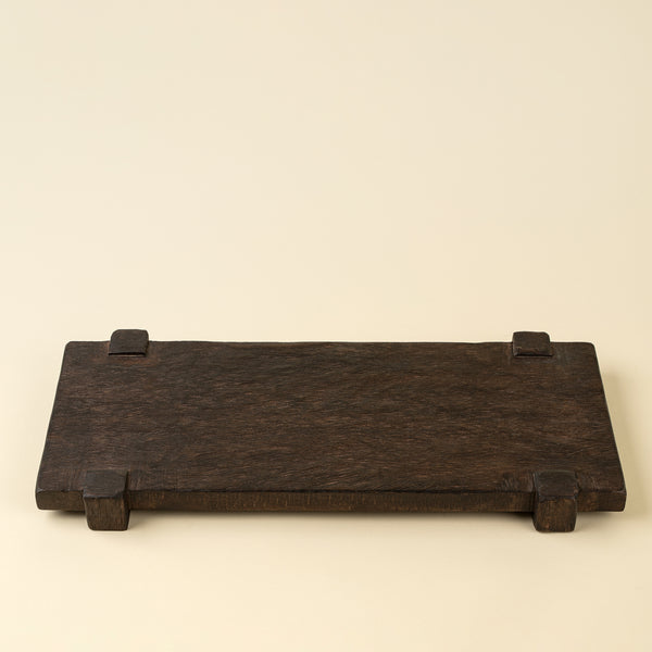 Drift Pedestal Tray - Dark Brown