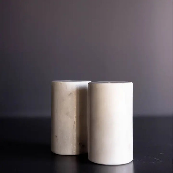 White Marble S & P Shakers