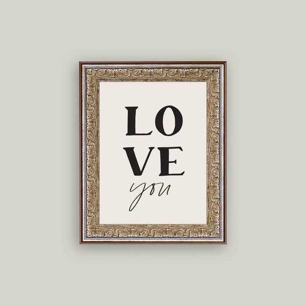 L.O.V.E. You Framed Antique Art