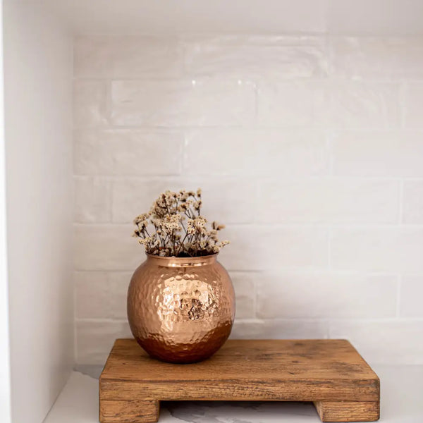 Copper Hammered Flower Vase Pot