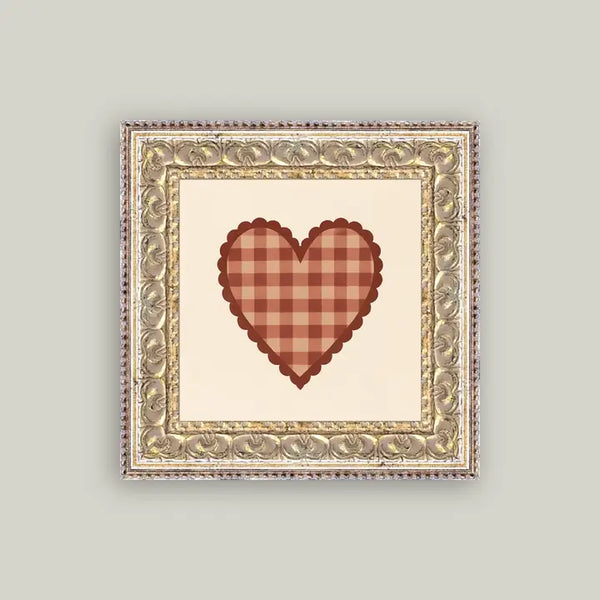 Gingham Heart Art