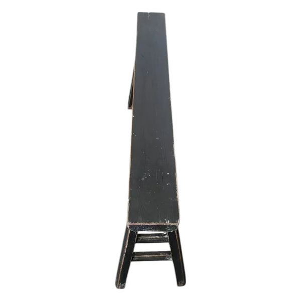 Antique Skinny Wooden Bench - Antique Black