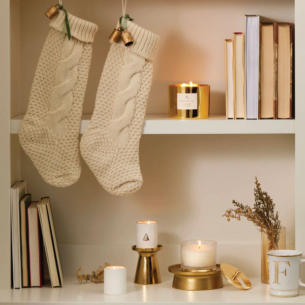 Frasier Fir Large Frosted Wood Grain Candle