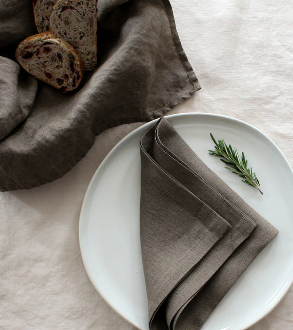 Coffee Brown Linen Napkins