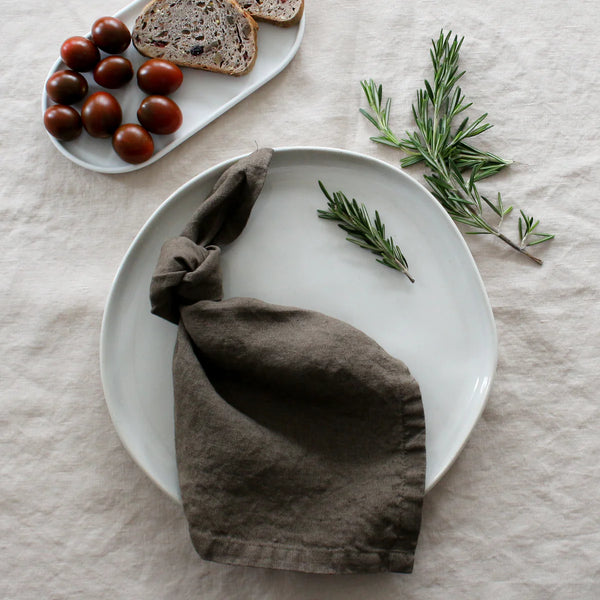 Coffee Brown Linen Napkins