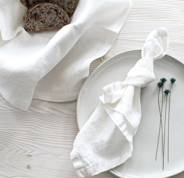 Soft White Linen Napkins