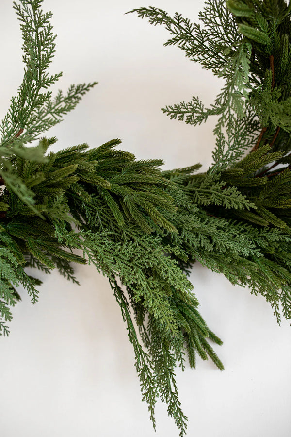 Norfolk & Cypress Mix Faux Garland - 6ft)