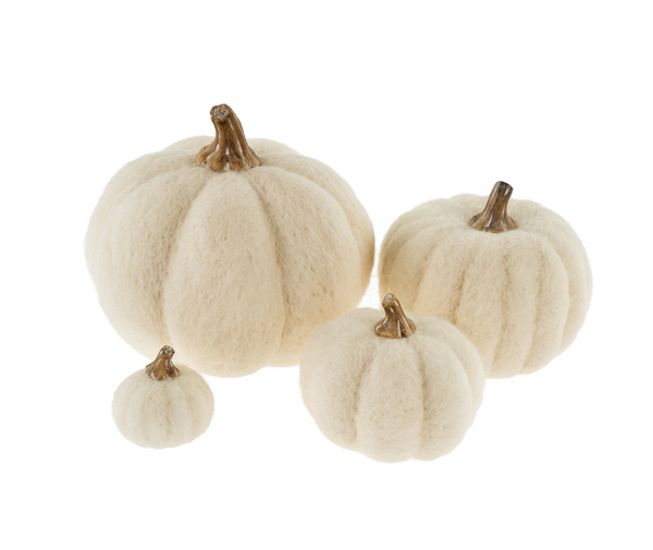 White Felt Pumpkin