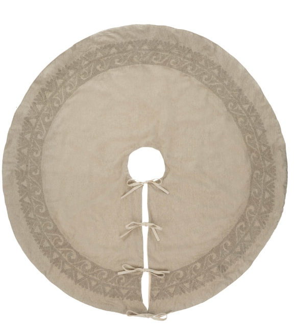 Linen Suzani Tree Skirt - Natural