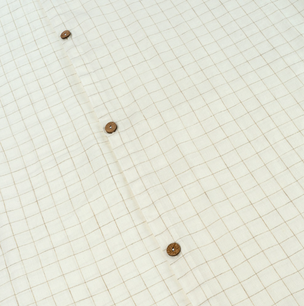 Linen Check King Duvet Set - Ivory