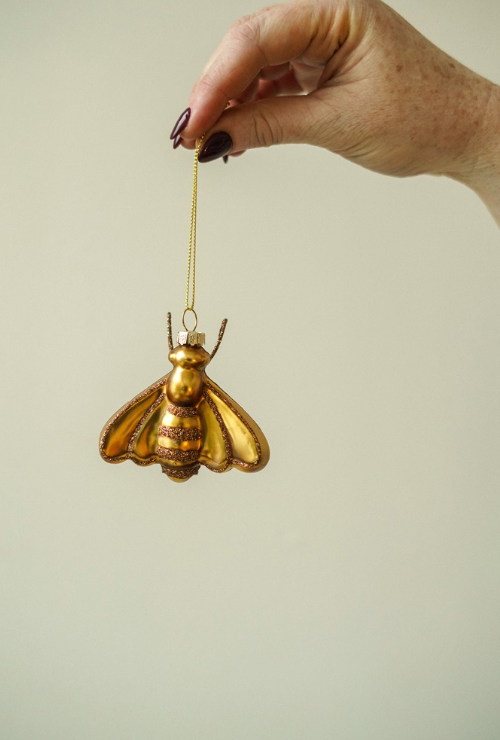 Golden Bee Holiday Ornament