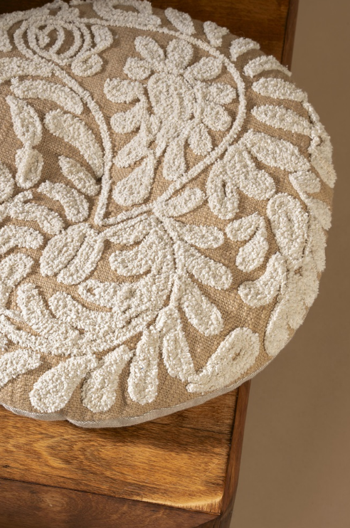 Wildflower Round Pillow - Sand