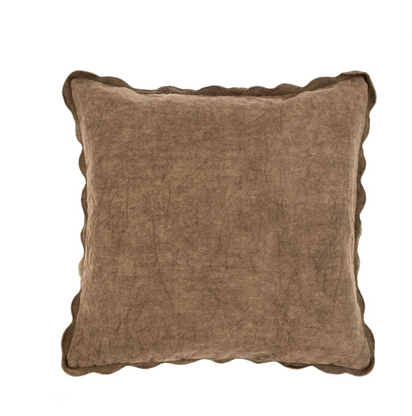 Scalloped Edge Pillow 20x20 - Mink