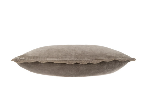 Velvet Scalloped Pillow 21 x 12 - Fog