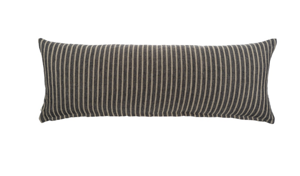 Pinstripe Linen Pillow - Grey