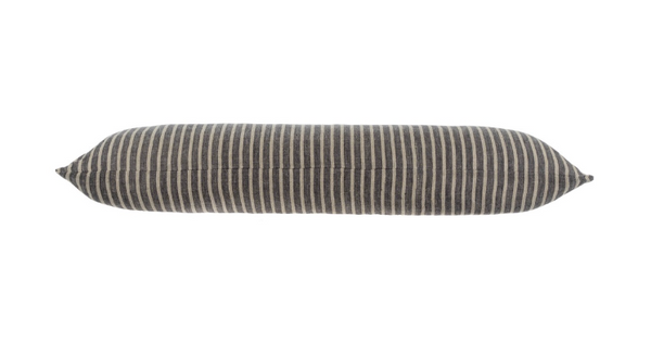 Pinstripe Linen Pillow - Grey
