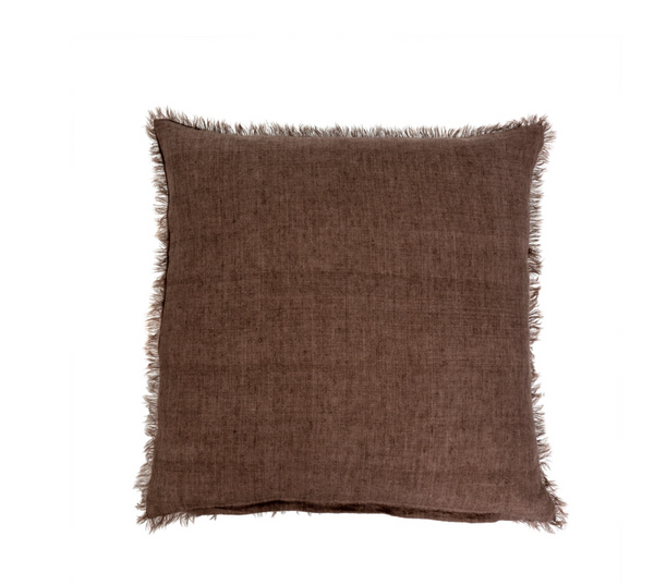 Lina Linen Pillow 24x24 - Mocha