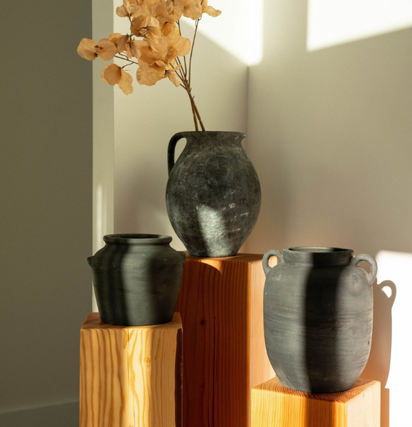 Milos Burnt Terracotta Urn - Large