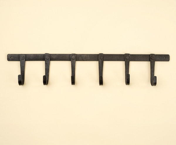 Forged Iron Wall Hook - 6 Hooks