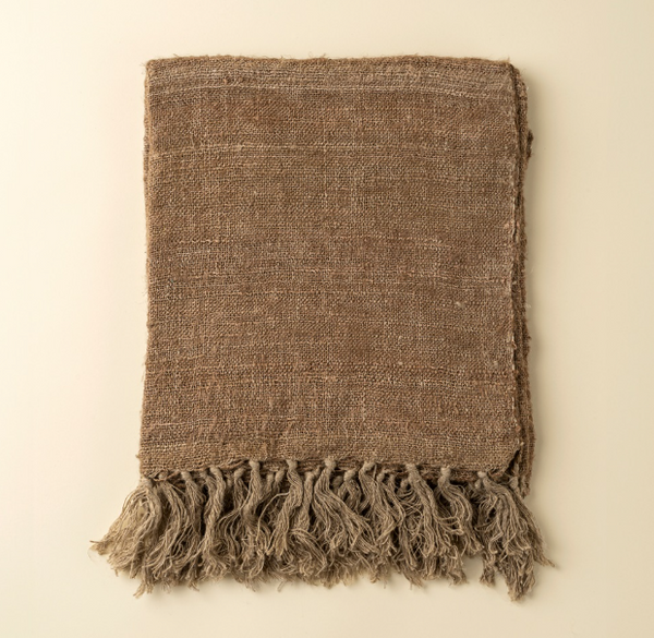 Nomad Linen Weave Throw - Brown
